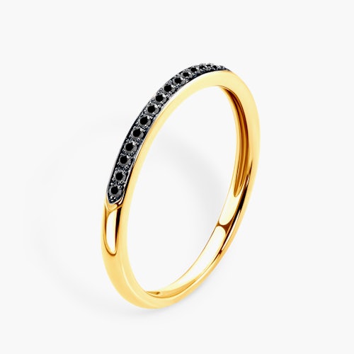 Pierścionek SAVICKI: złoty, czarne diamenty